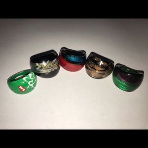 Bundle of 5 Glass Rings